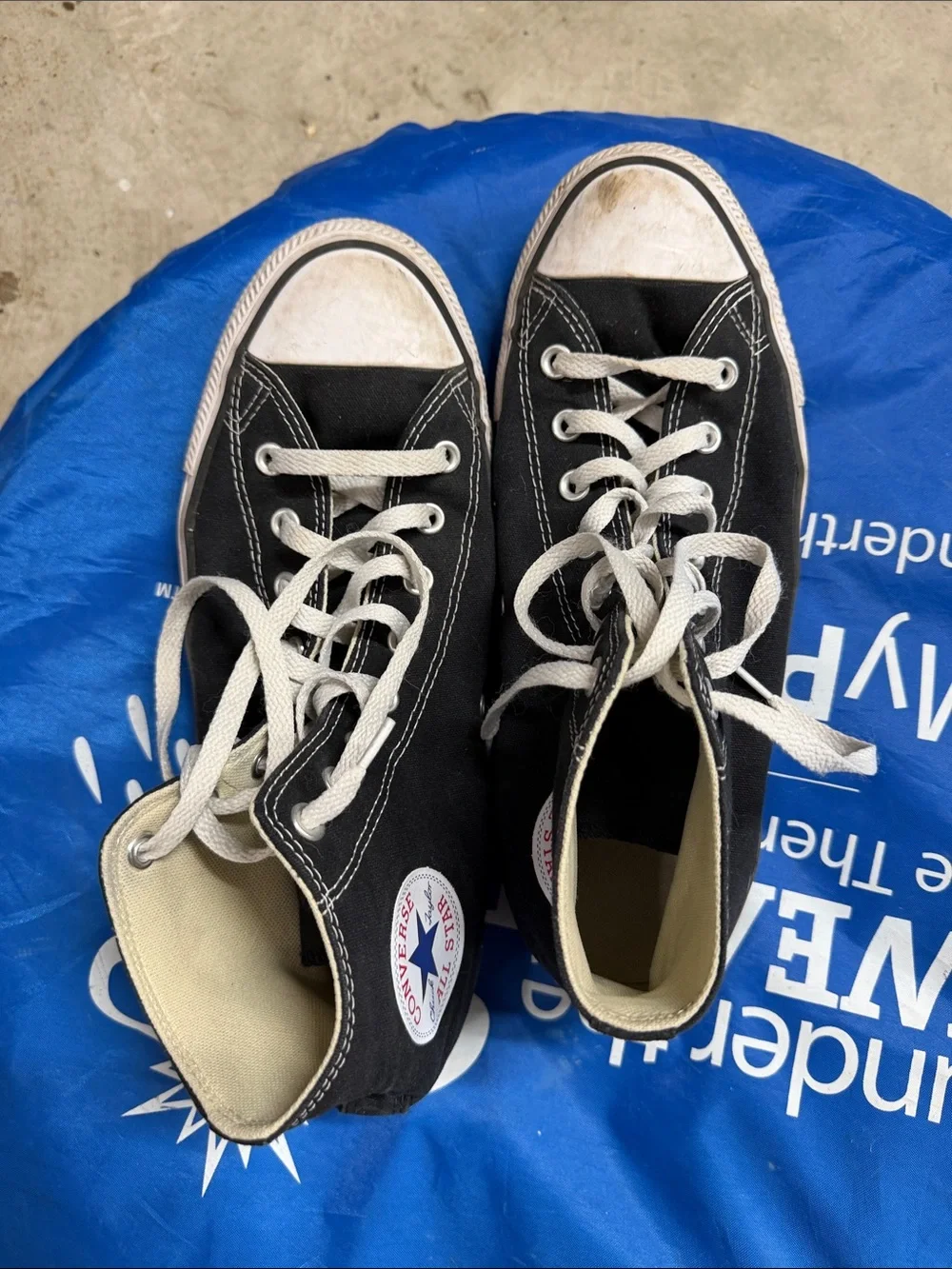 Men's Converse Black and White High Top Sneakers - Picture 1 of 3